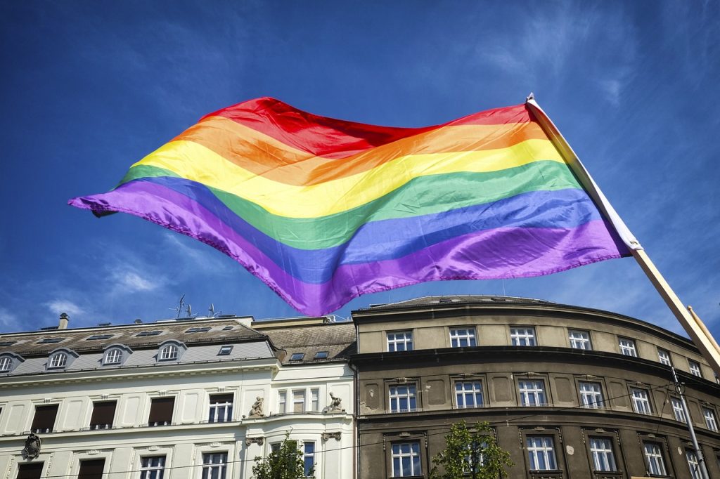 bandera LGBT ondeando