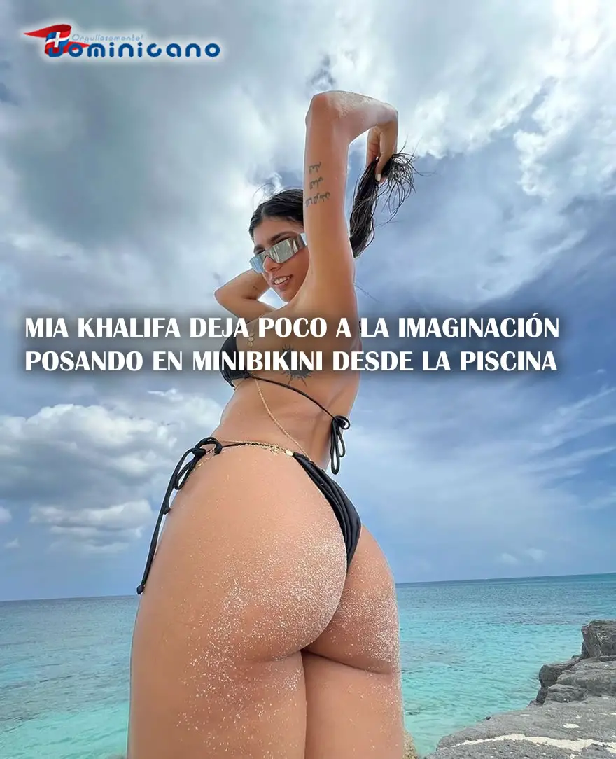 Mia Khalifa deja poco a la imaginación posando en minibikini desde la piscina